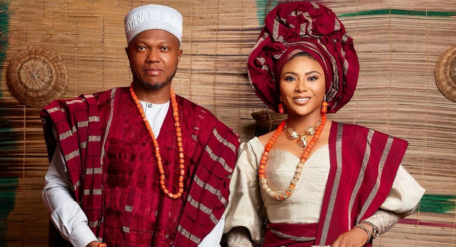 Media personality Stephanie Coker and hubby Olumide Aderinokun conferred with chieftaincy titles