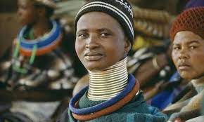 Why do the people of Ndebele South Africa wear neck rings?