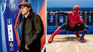 PSG welcomes Tom Holland as the Spider-Man Star poses in Iconic costume (Photos)