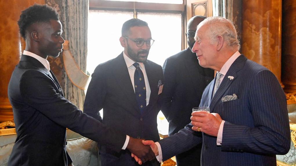 Bukayo Saka excited to meet Prince of Wales at Buckingham Palace [Photos]