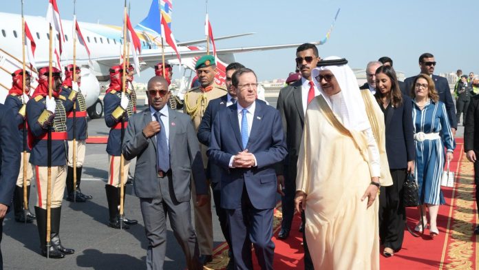 Herzog, whose role is largely ceremonial, met with King Hamad bin Isa Al-Khalifa and Crown Prince Sheikh Salman bin Hamad Al-Khalifa.