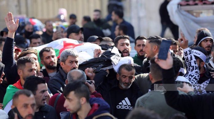 Palestinians attend Funeral after 28 days of boy killed by Israel