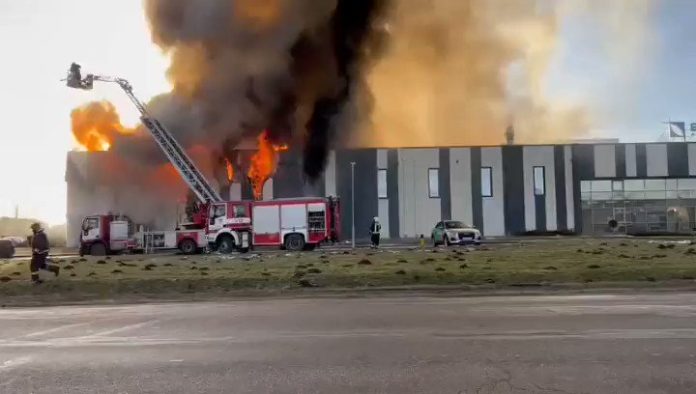Latvia factory of US drone supplier to Ukraine on fire
