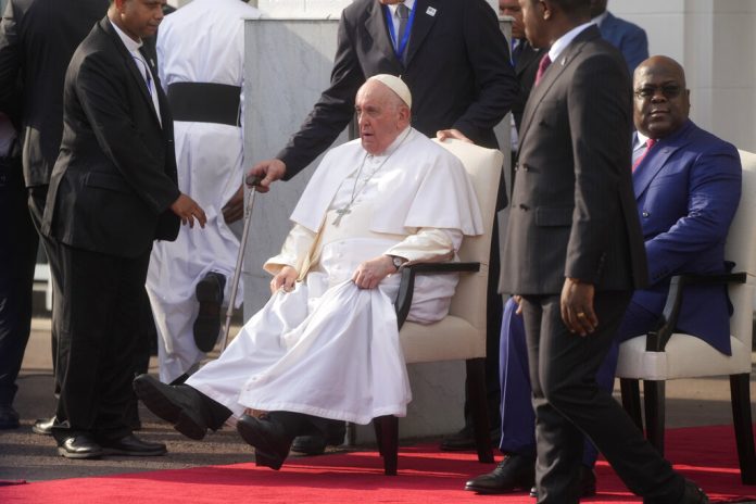 Pope slams foreign plundering of DR Congo:'Hands Off Africa'