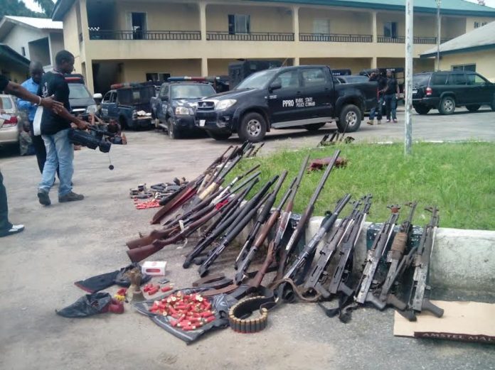 Lagos police recover firearms from fleeing suspects