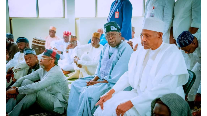 Tinubu, and Buhari pray together at Aso Rock