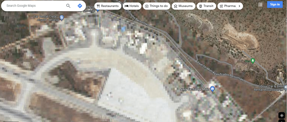 Souda Bay base on Google map