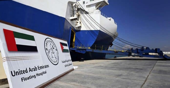 UAE Floating Hospital starts receiving wounded Palestinians