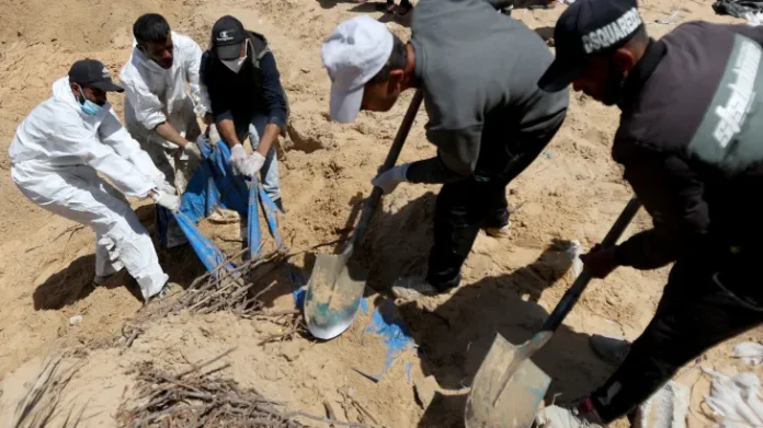 Gaza civil defence says 50 bodies killed and buried by Israeli army unearthed at hospital