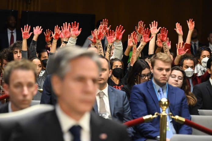 'Butcher of Gaza': Protesters heckle Secretatry of State Blinken's Capitol Hill testimony