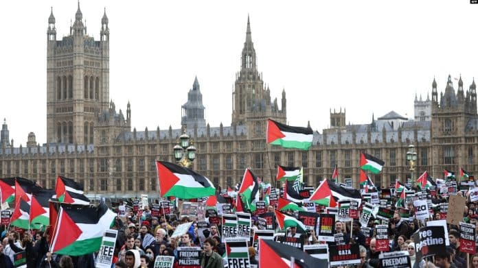 Ahead of October 7 anniversary, thousands rally against Middle East conflict across the globe